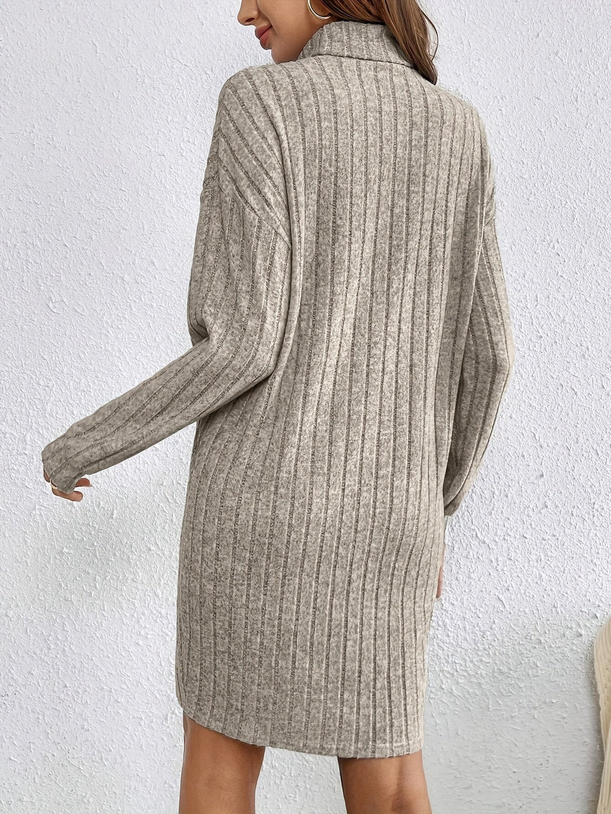 Veradne | Women's Ribbed Long Sleeve Sweater Dress