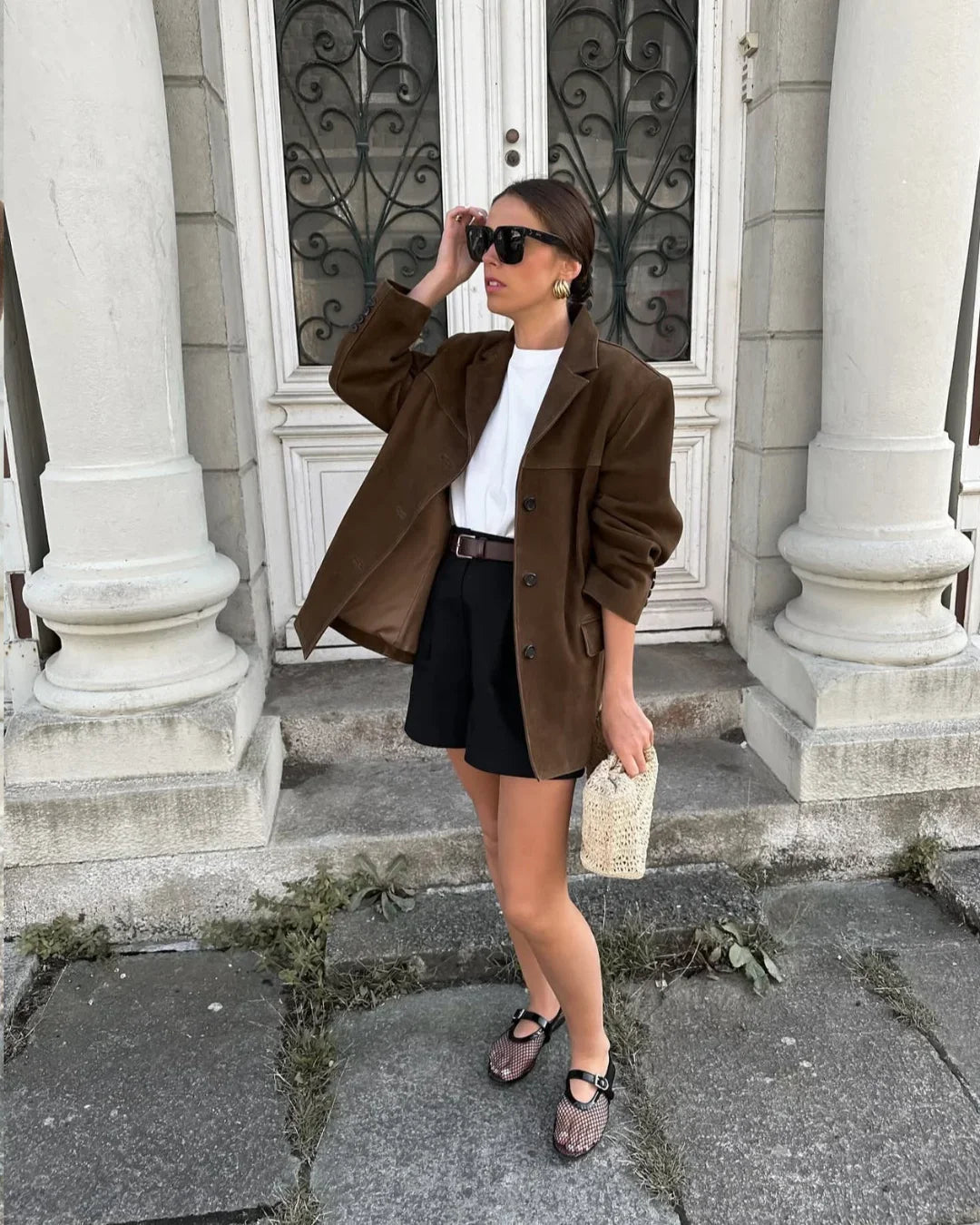 Faustina | Women's Longline Suedine Notch Lapel Blazer