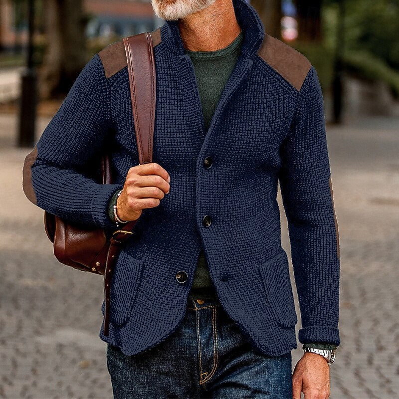 Warwick | Men's Warm Elbow Patch Cardigan