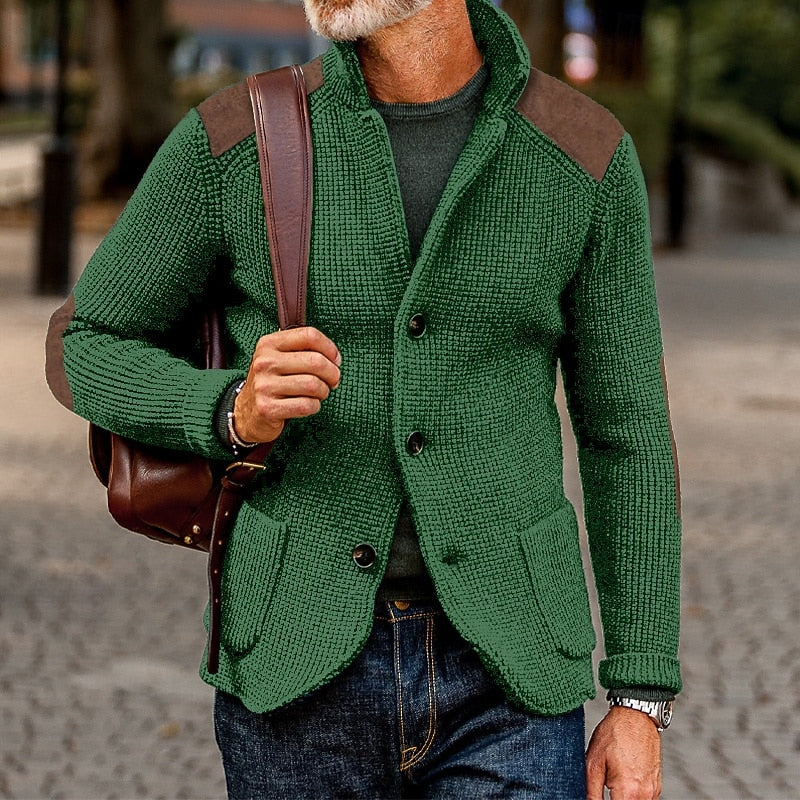 Warwick | Men's Warm Elbow Patch Cardigan