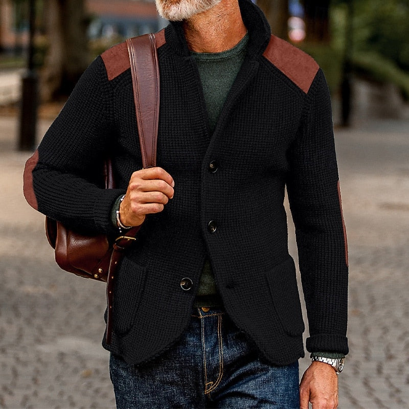 Warwick | Men's Warm Elbow Patch Cardigan