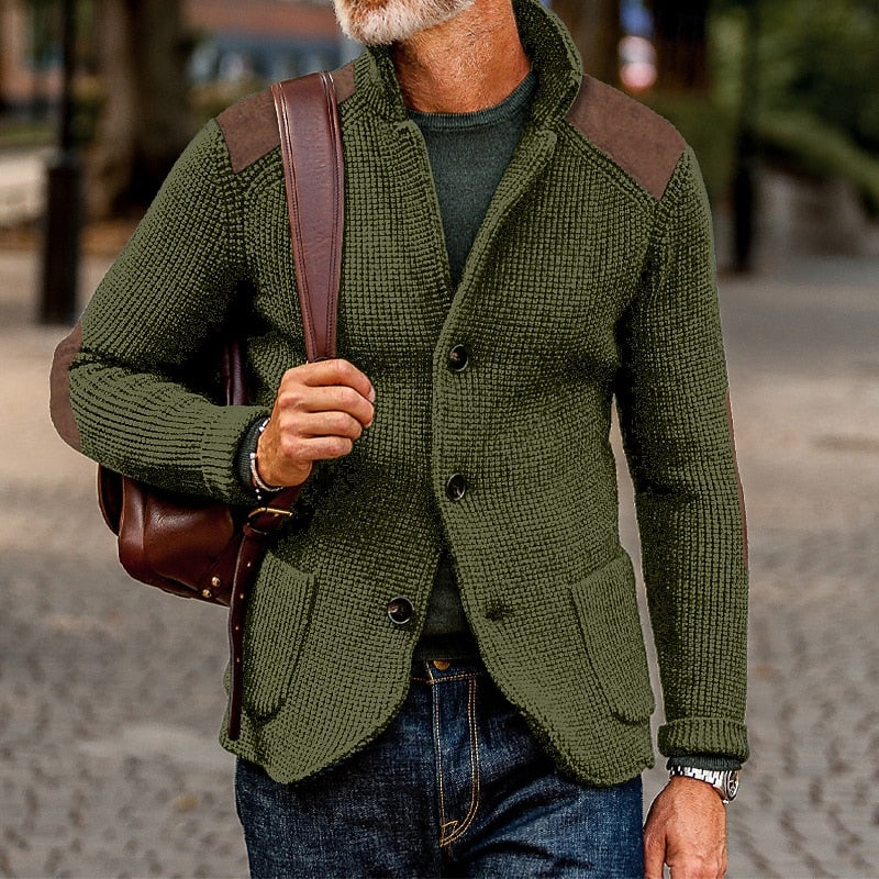 Warwick | Men's Warm Elbow Patch Cardigan