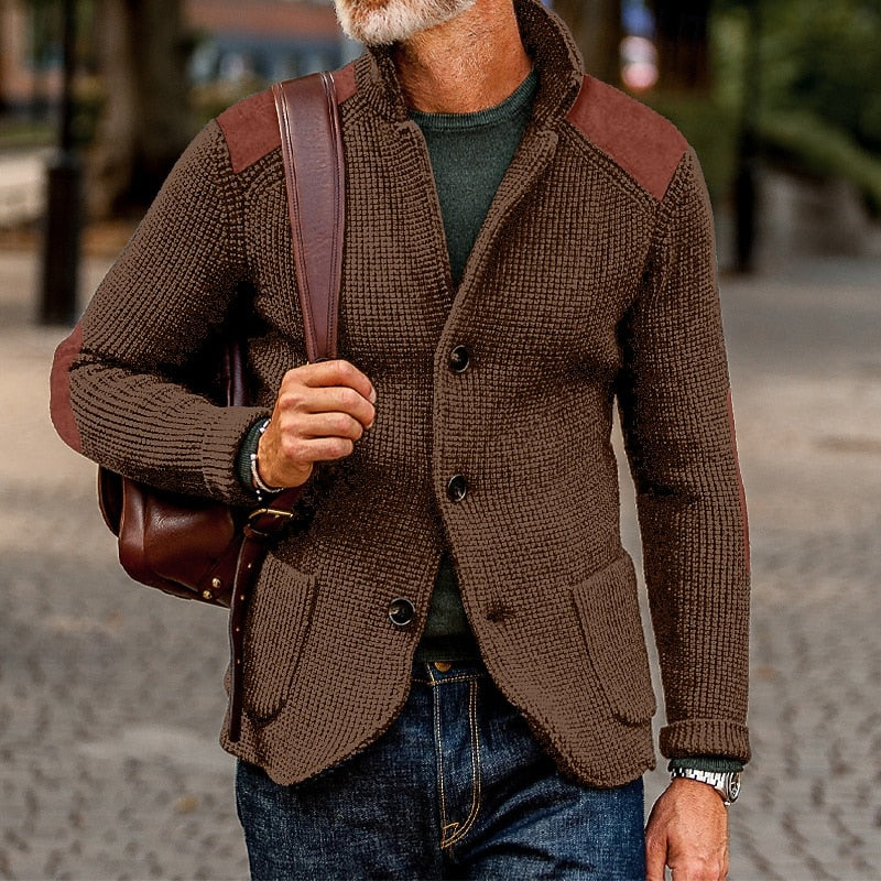 Warwick | Men's Warm Elbow Patch Cardigan