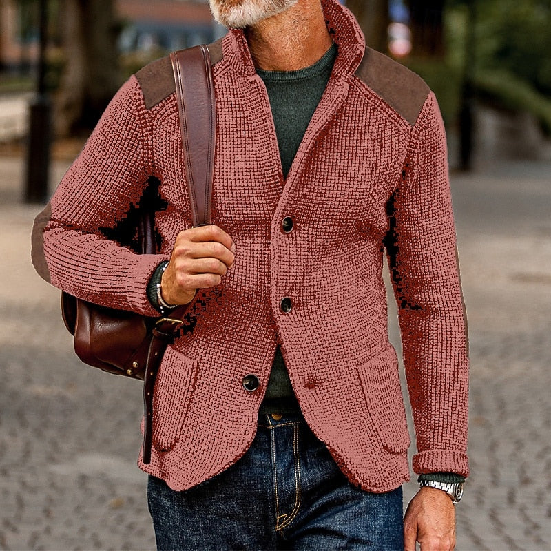 Warwick | Men's Warm Elbow Patch Cardigan
