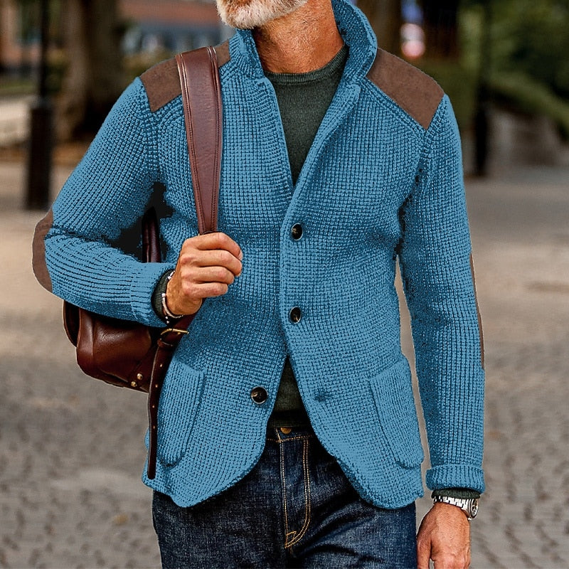 Warwick | Men's Warm Elbow Patch Cardigan