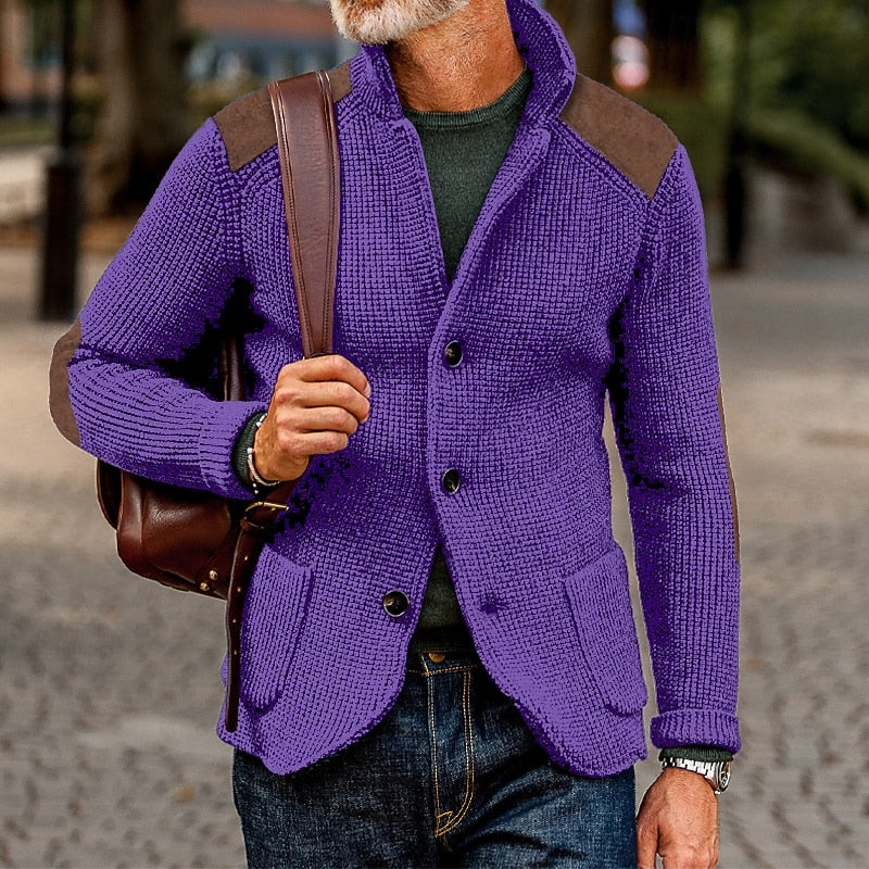 Warwick | Men's Warm Elbow Patch Cardigan