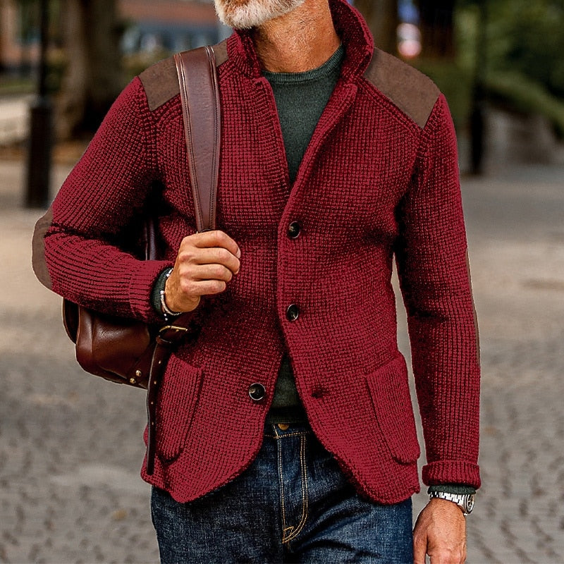 Warwick | Men's Warm Elbow Patch Cardigan