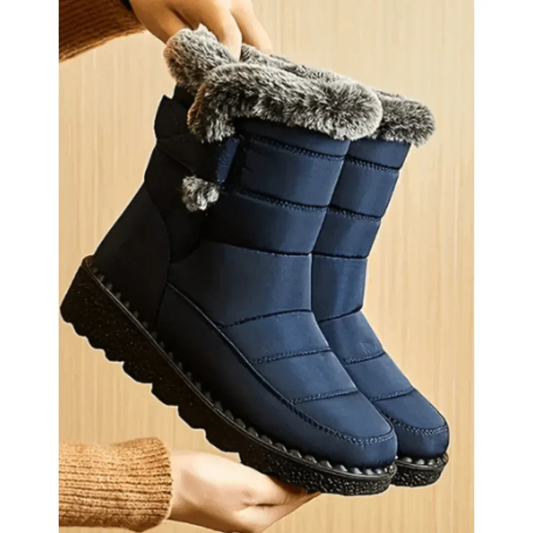 Juno | Women's Quilted Faux Fur Trim Mid-Calf Boots