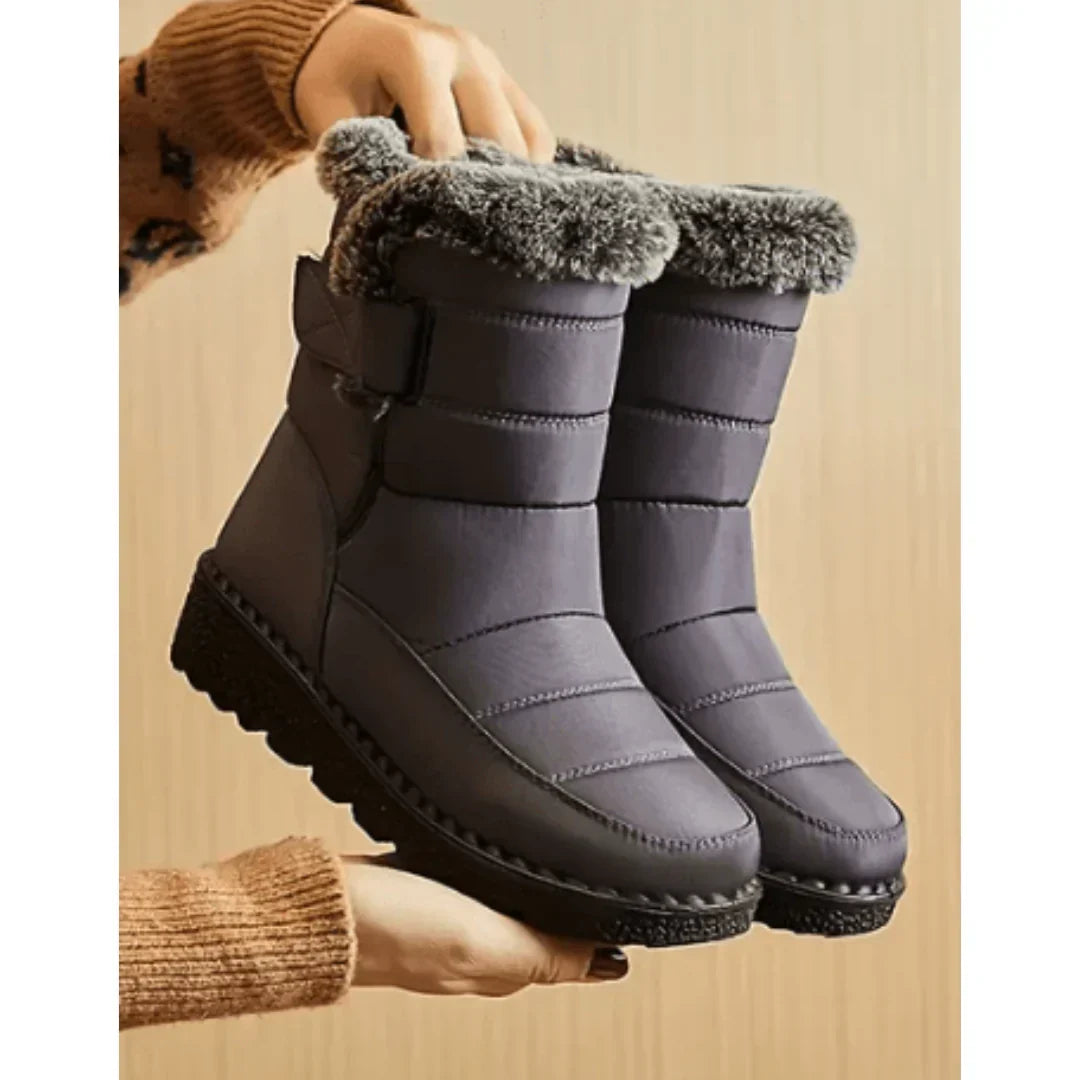 Juno | Women's Quilted Faux Fur Trim Mid-Calf Boots