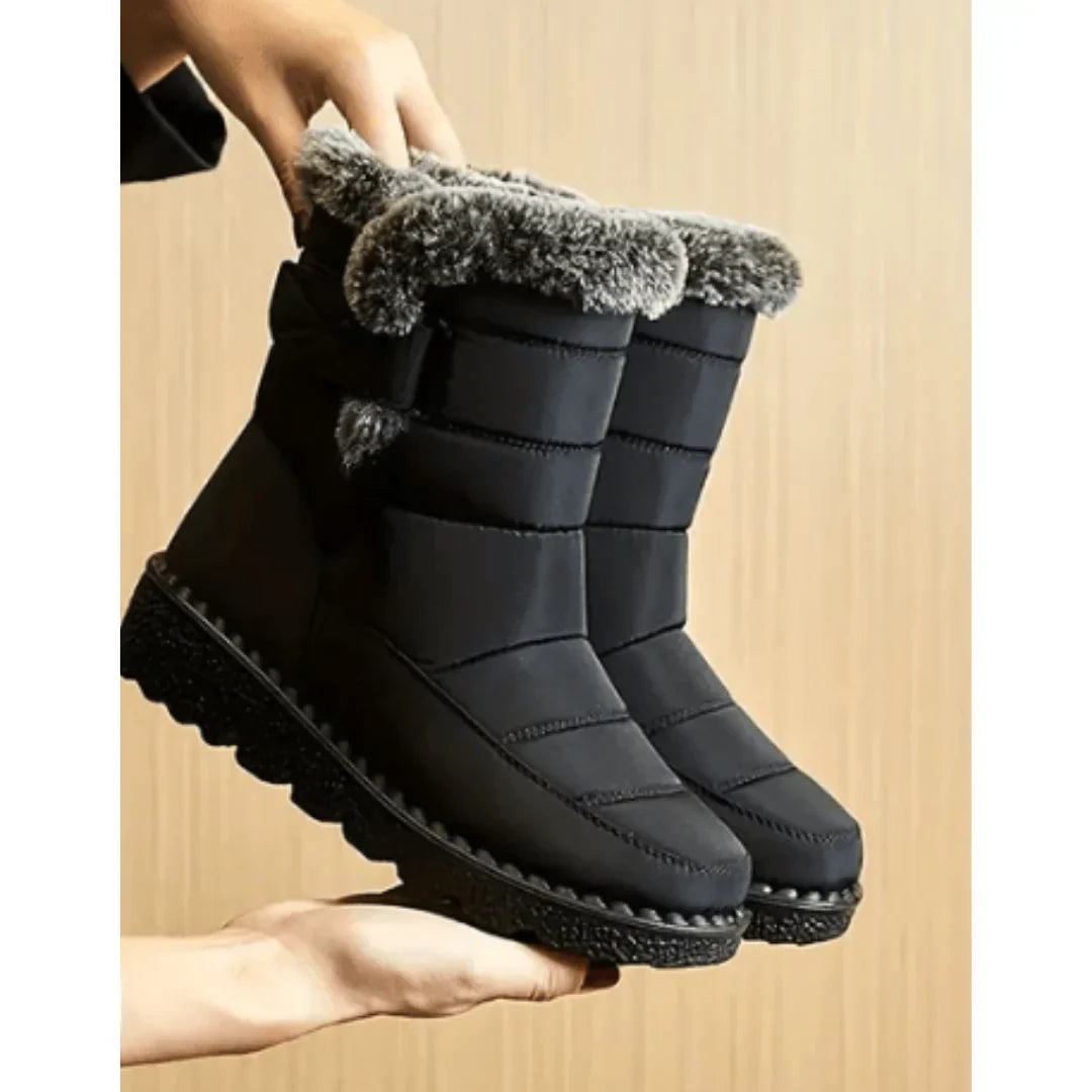 Juno | Women's Quilted Faux Fur Trim Mid-Calf Boots