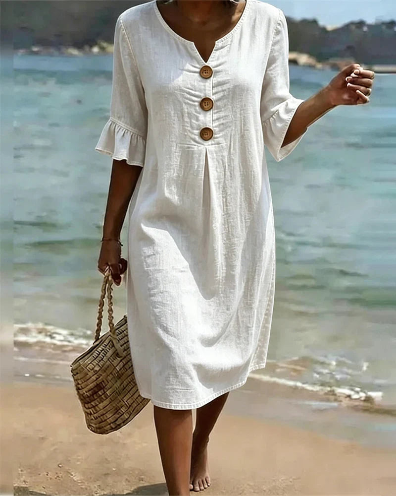 Anouk | Women's Ruffle Sleeve Denim Dress