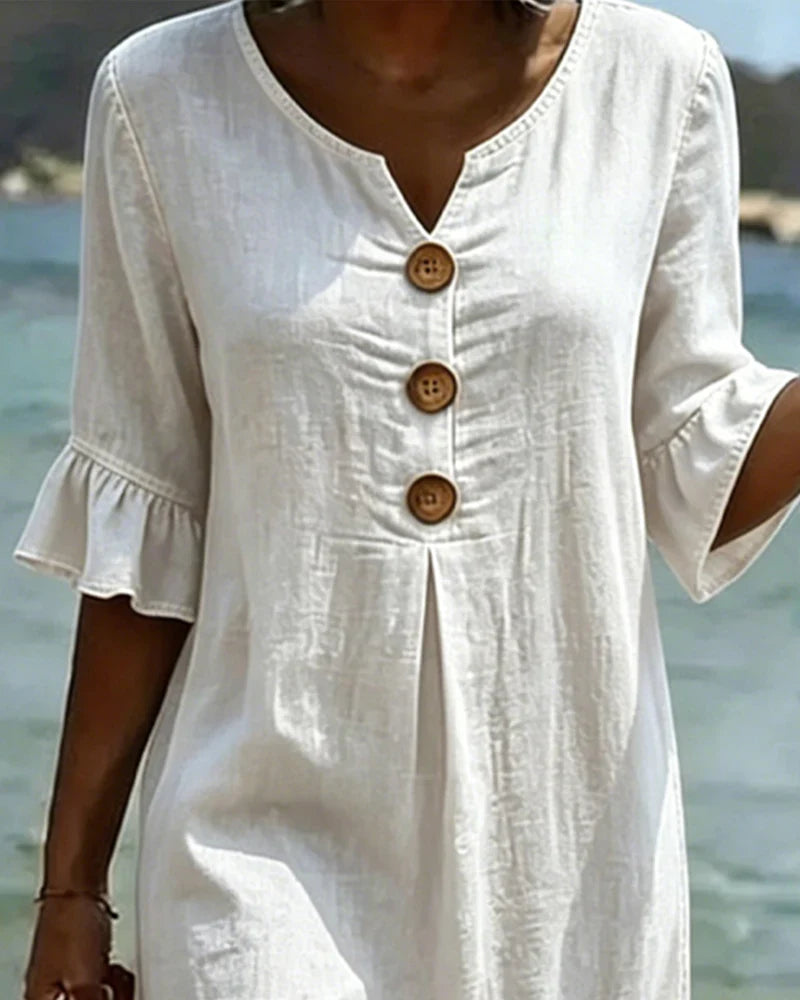Anouk | Women's Ruffle Sleeve Denim Dress