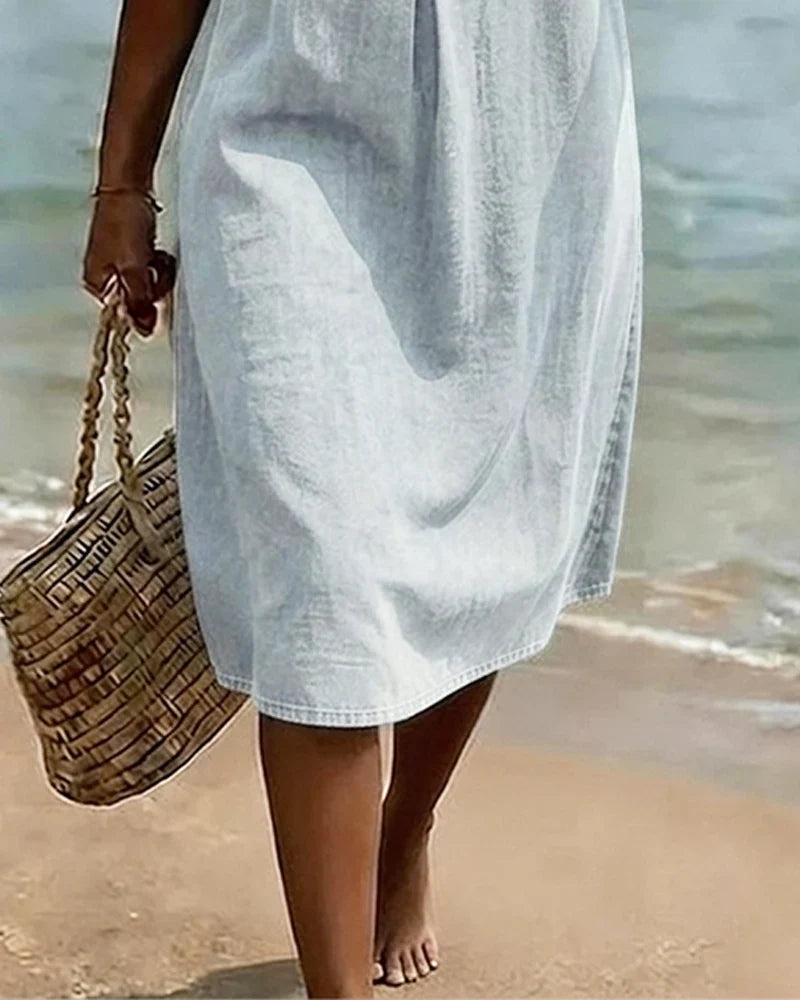 Anouk | Women's Ruffle Sleeve Denim Dress