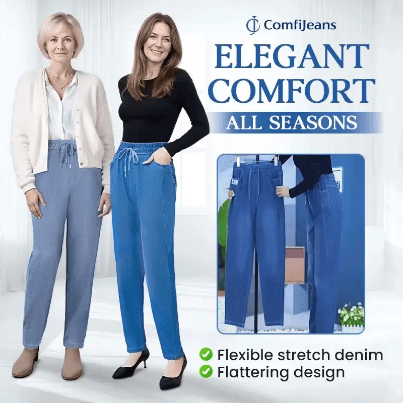 Freya | Women's Elastic Waist Tapered Jeans