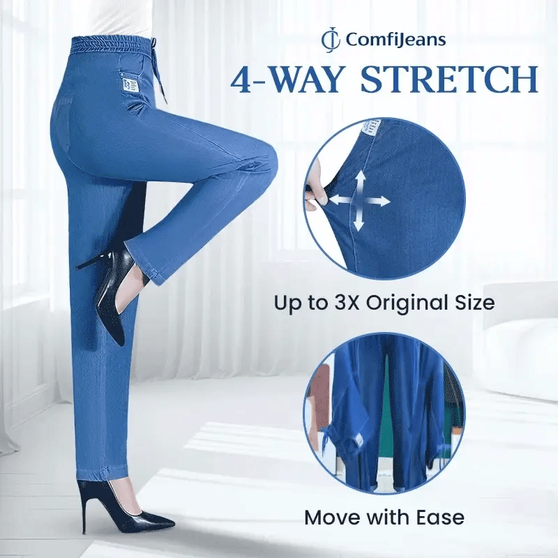 Freya | Women's Elastic Waist Tapered Jeans