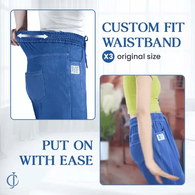 Freya | Women's Elastic Waist Tapered Jeans