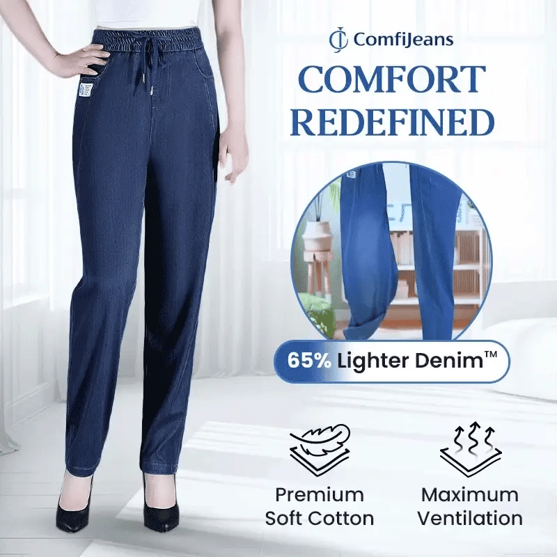 Freya | Women's Elastic Waist Tapered Jeans