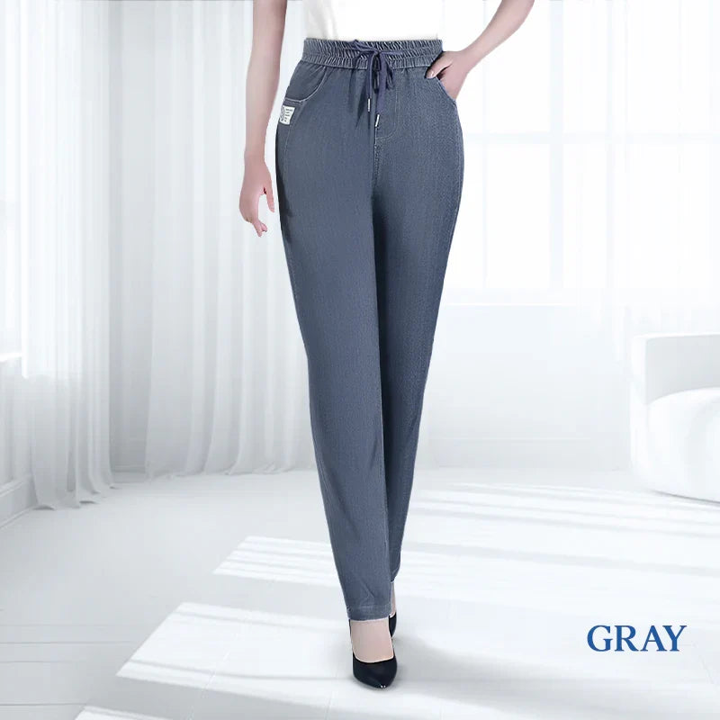 Freya | Women's Elastic Waist Tapered Jeans