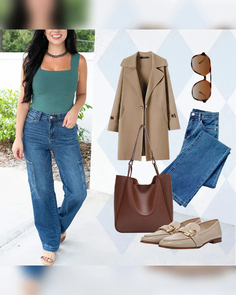 Cordelia | Women's Cargo Wide Leg Jeans