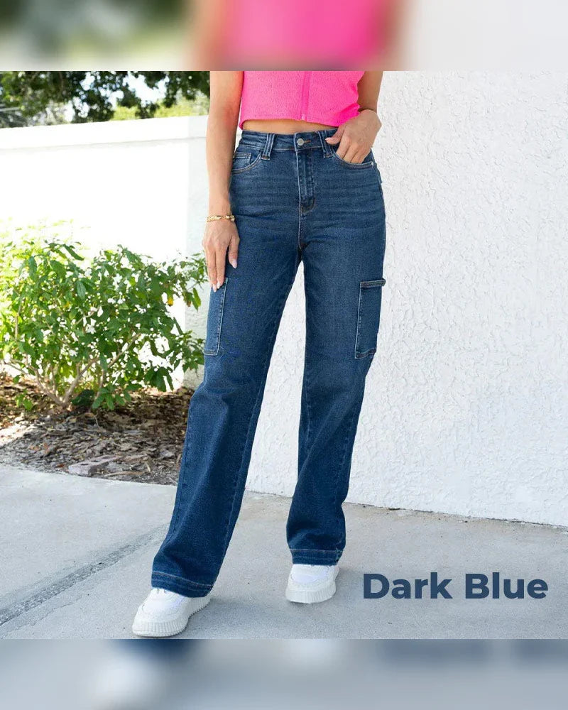 Cordelia | Women's Cargo Wide Leg Jeans