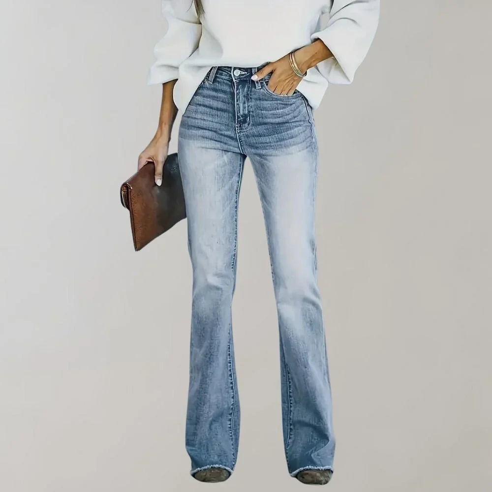 Thea | Women's Light Wash Flared Jeans
