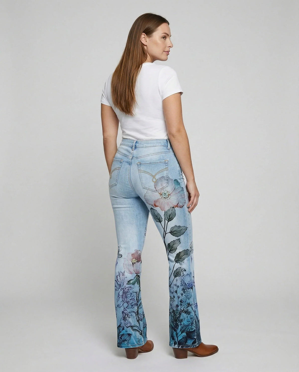 Briar | Women's Floral Print Flared Jeans
