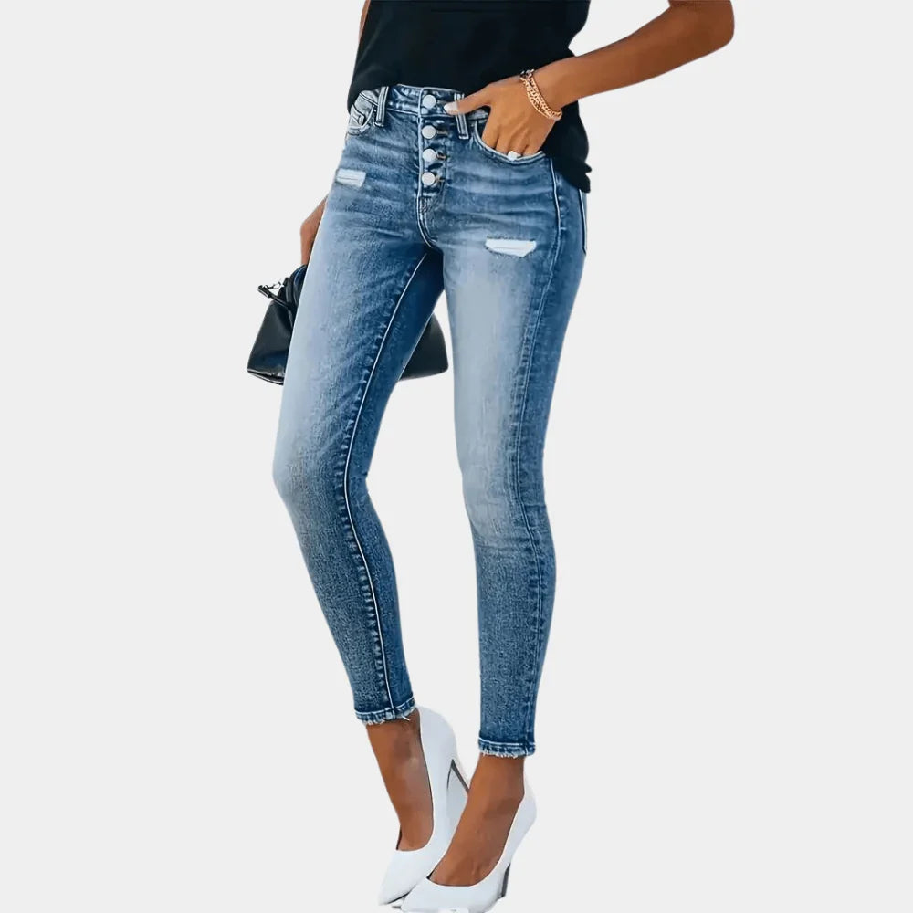 Delphine | Women's Distressed Skinny Jeans