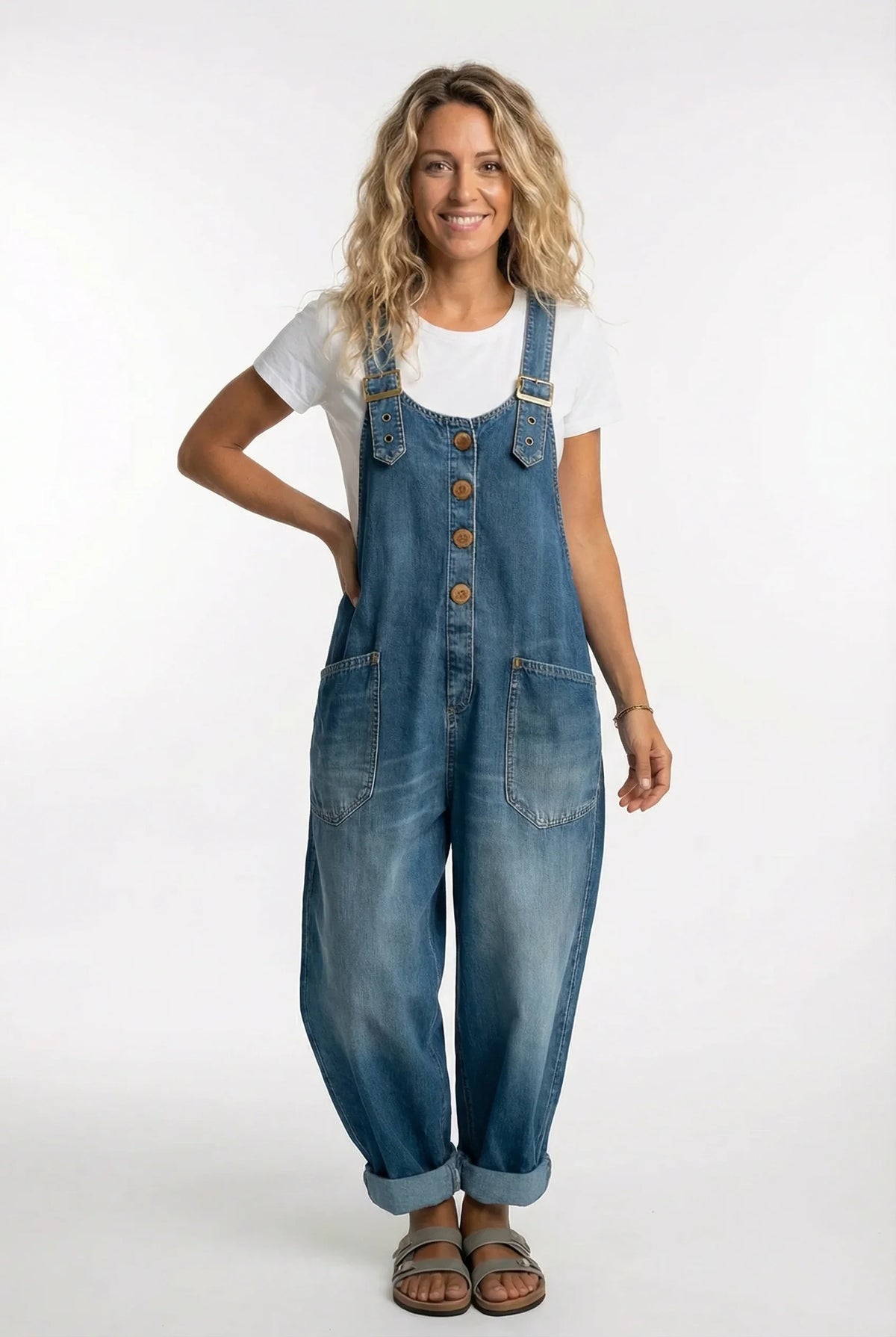 Halina | Women's Wide Leg Denim Jumpsuit