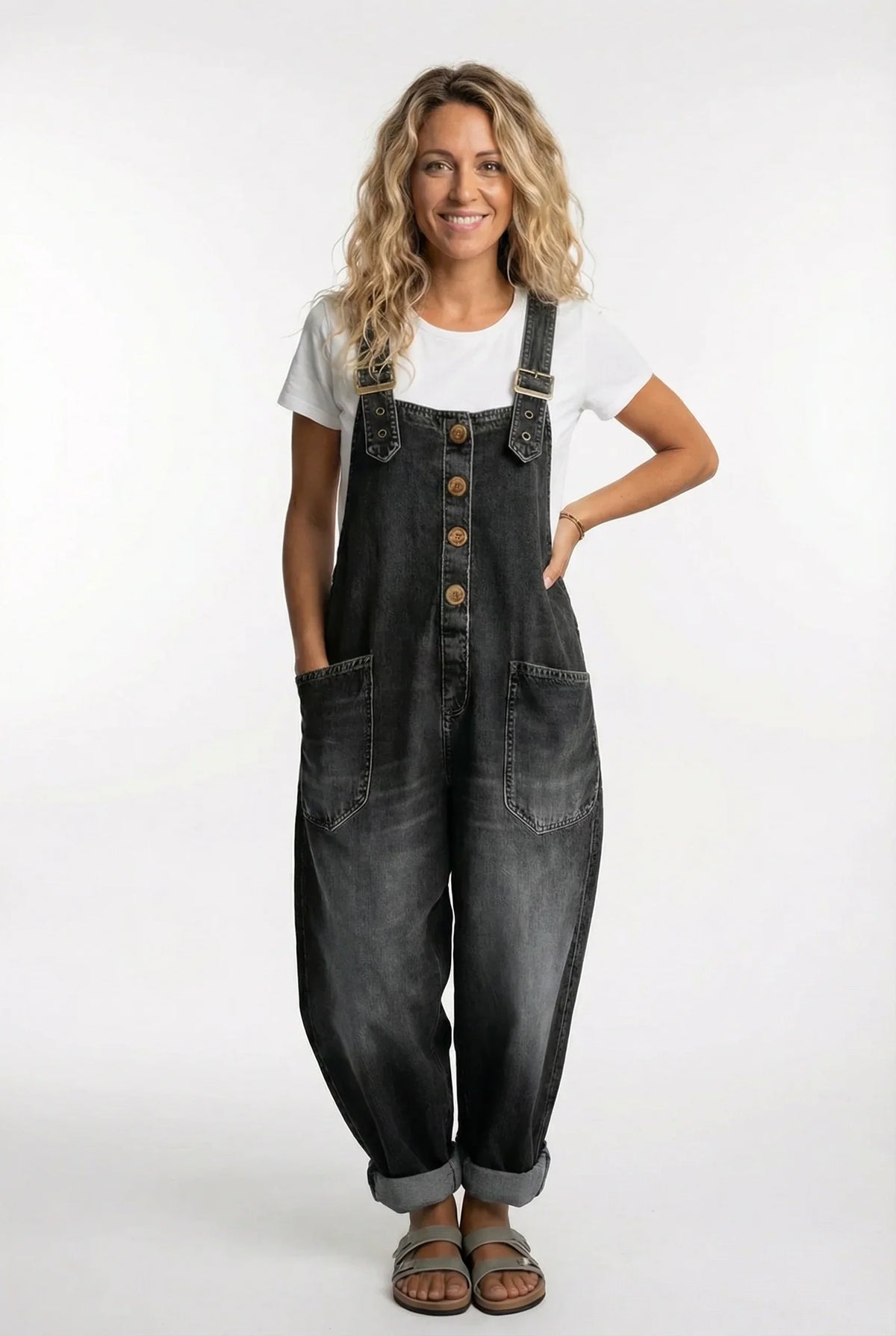 Halina | Women's Wide Leg Denim Jumpsuit