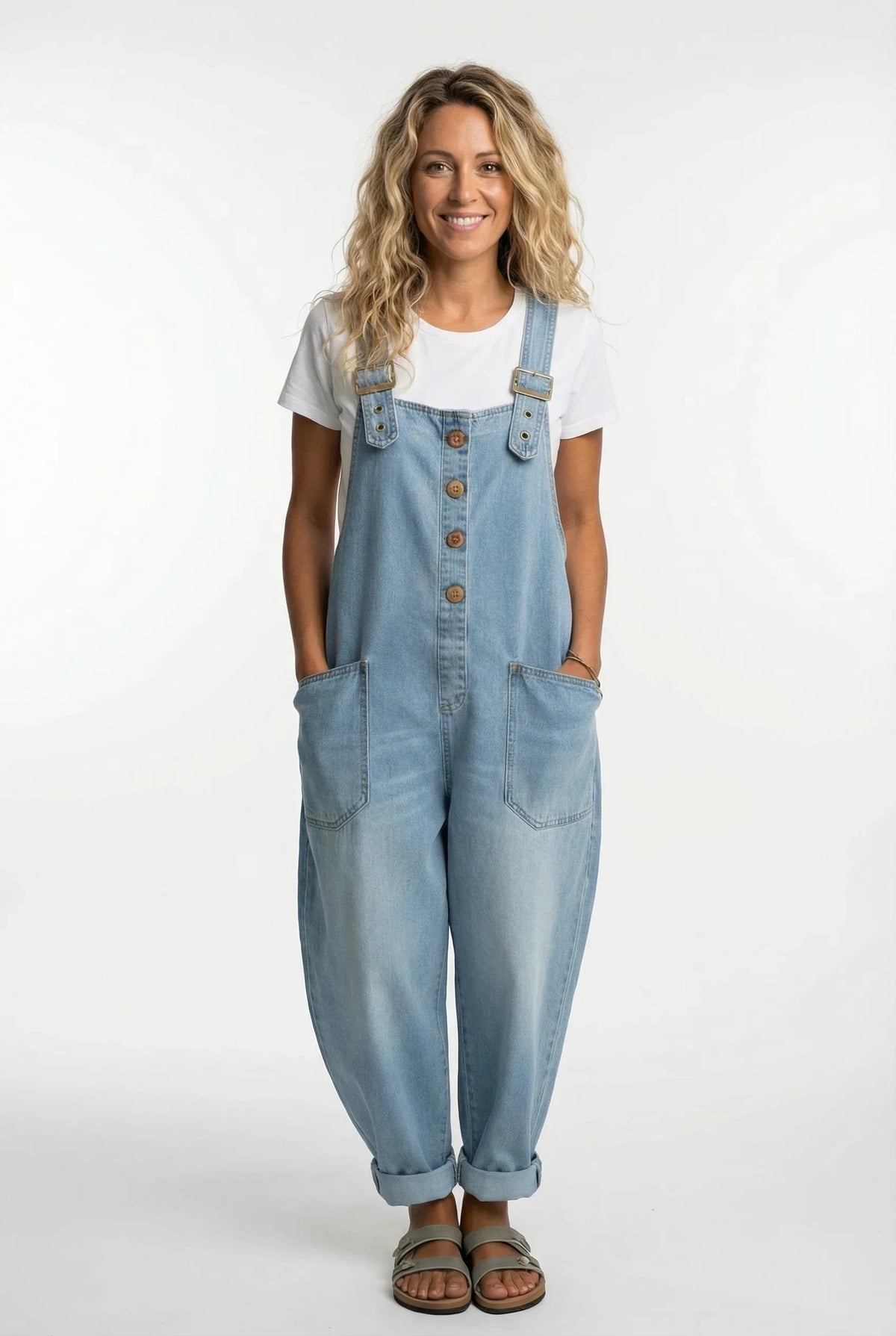 Halina | Women's Wide Leg Denim Jumpsuit