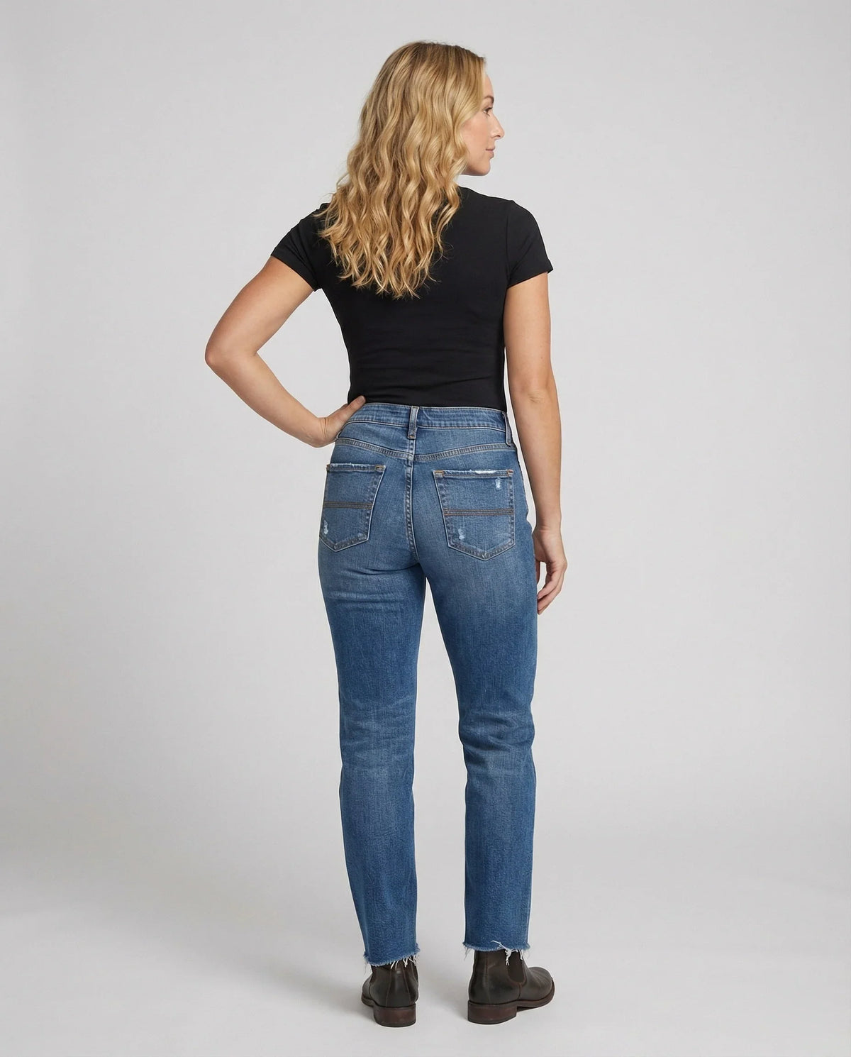 Nadia | Women's Distressed Straight Leg Jeans
