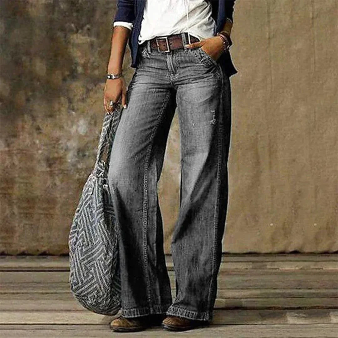 Odette | Women's Heavy-Fade Wide Leg Jeans