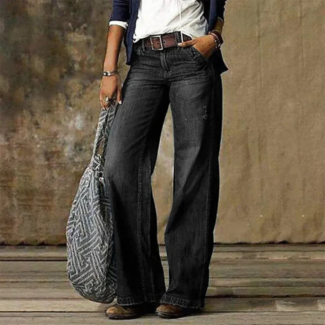 Odette | Women's Heavy-Fade Wide Leg Jeans