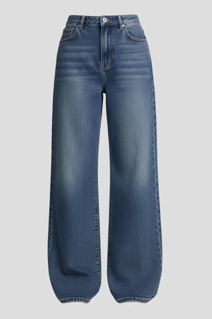 Lucienne | Women's Pocketed Wide Leg Jeans