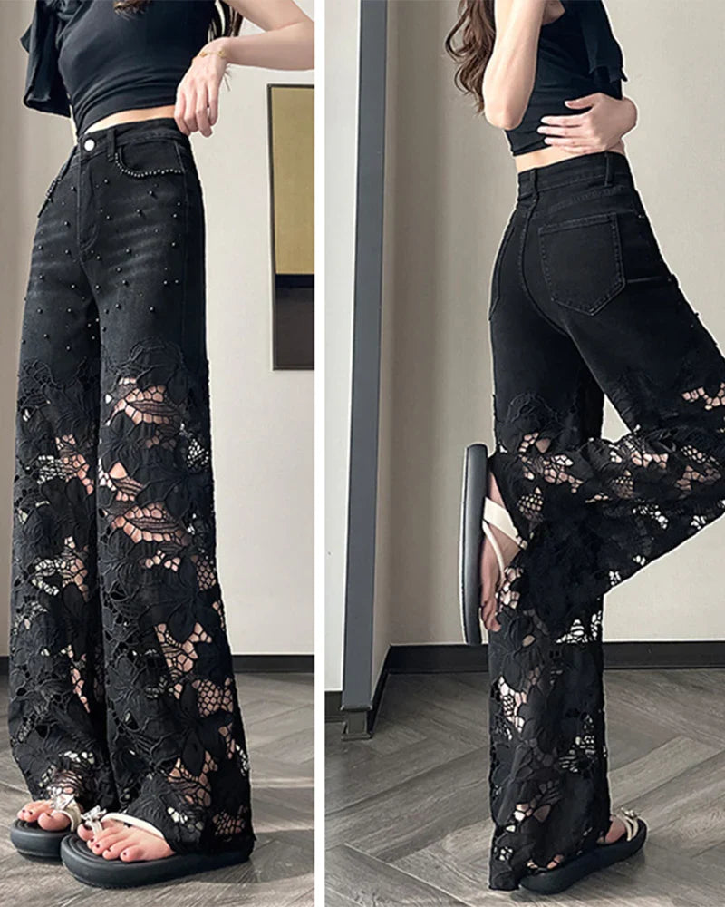 Seraphina | Women's Rhinestone Cutout Jeans