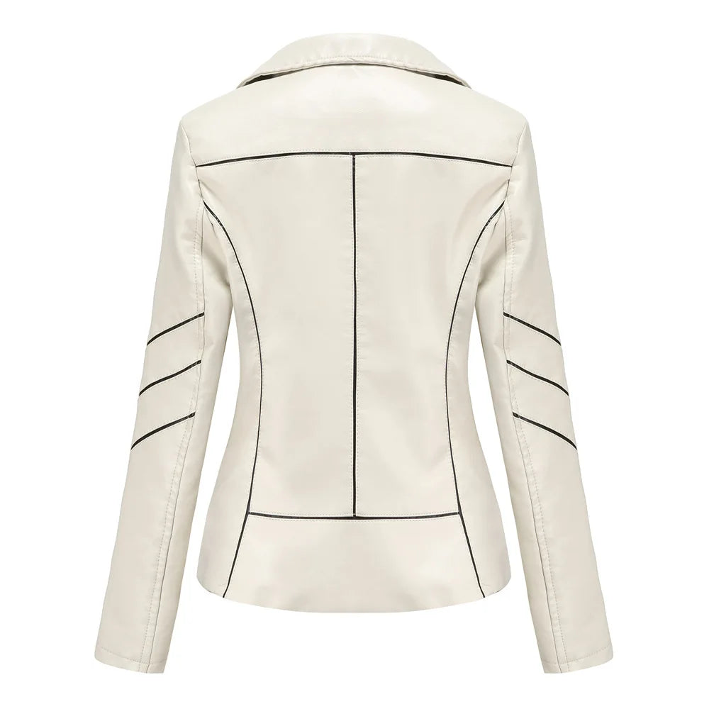 Vera | Asymmetrical Zip Leather Jacket