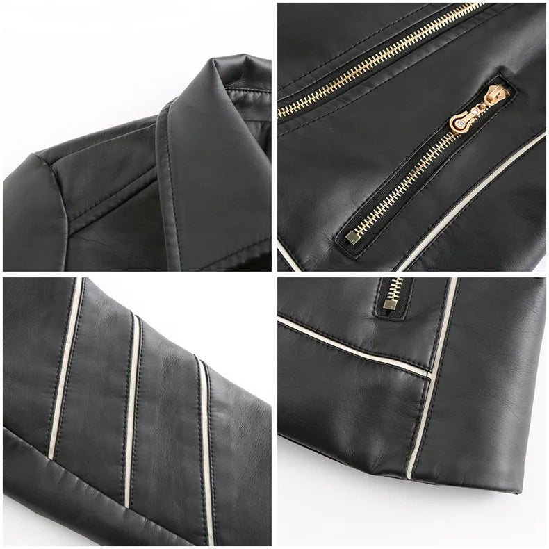 Vera | Asymmetrical Zip Leather Jacket