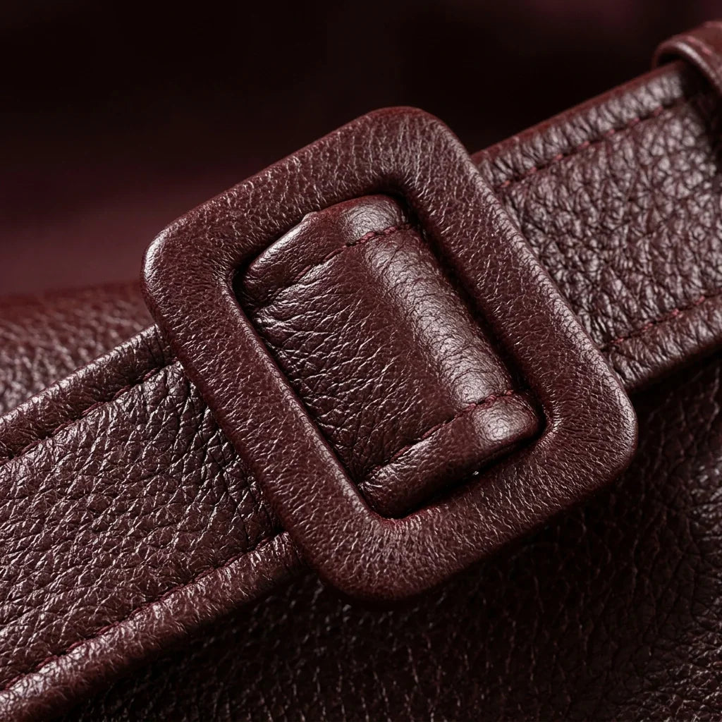 Camille | Belted Lapel Leather Jacket