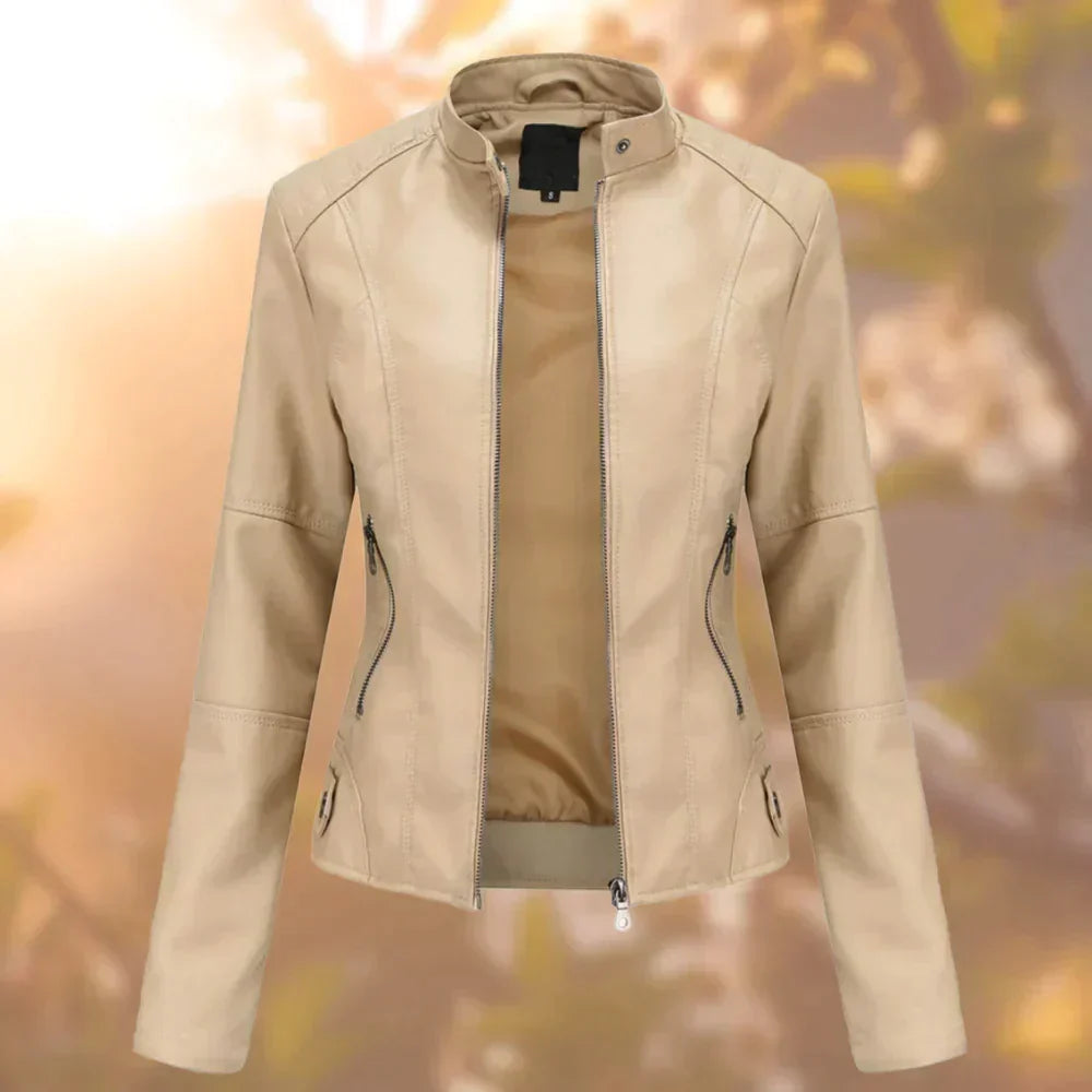 Nadia | Moto Collar Leather Jacket