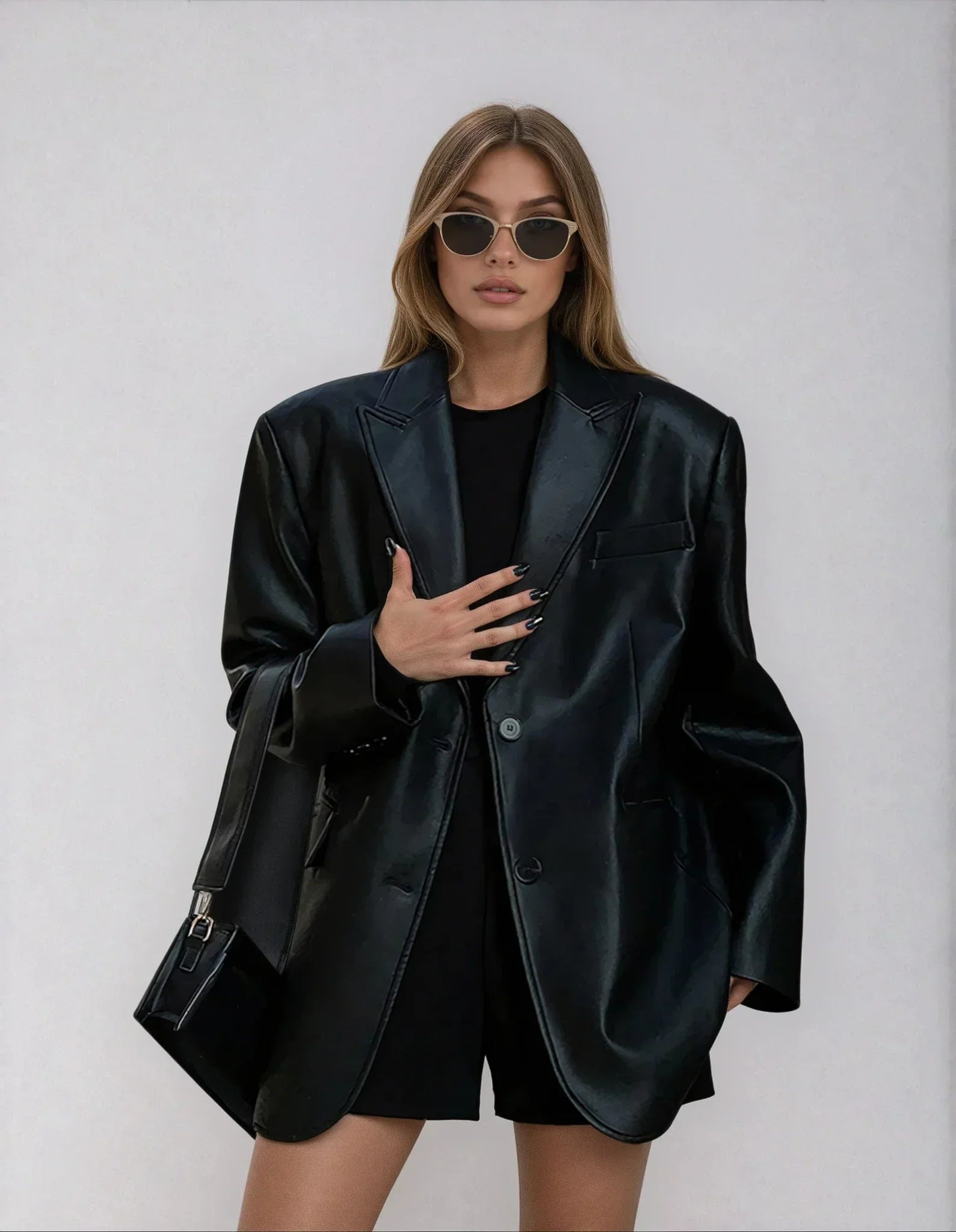 Marceline | Oversized Blazer Leather Jacket