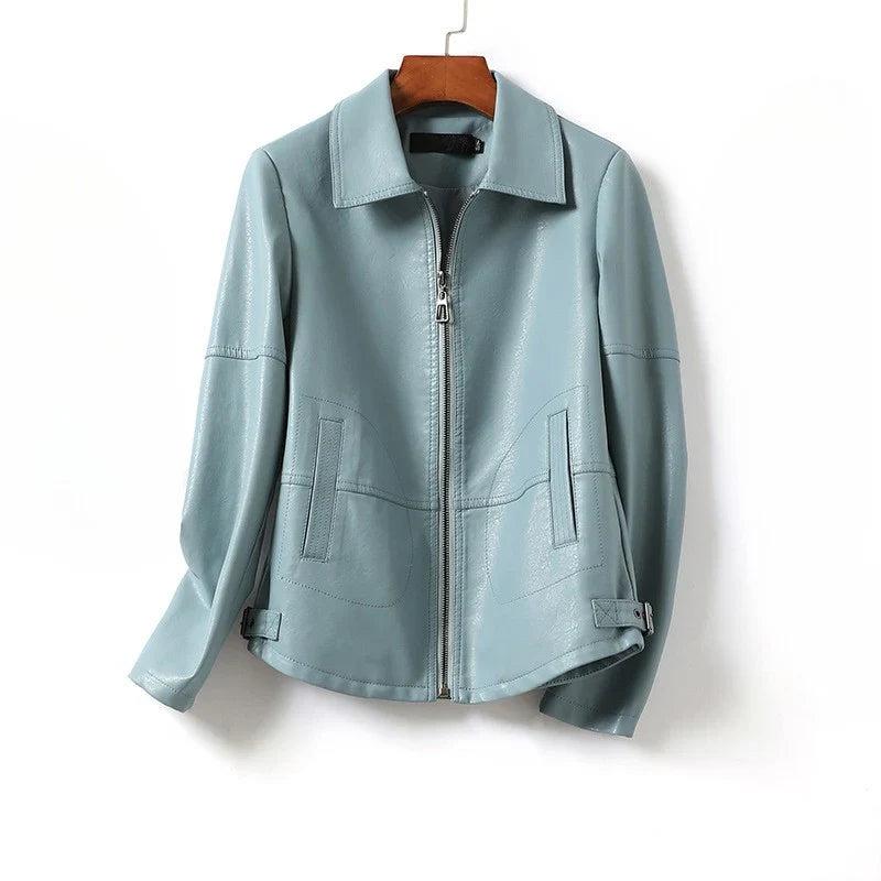 Odalys | Belted Leather Jacket