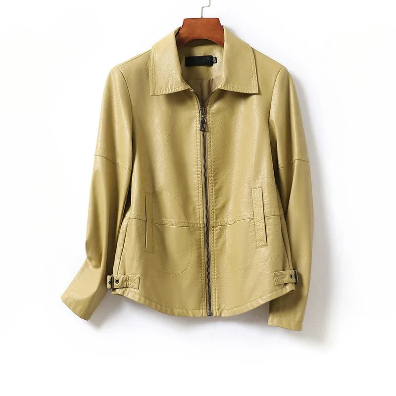 Odalys | Belted Leather Jacket