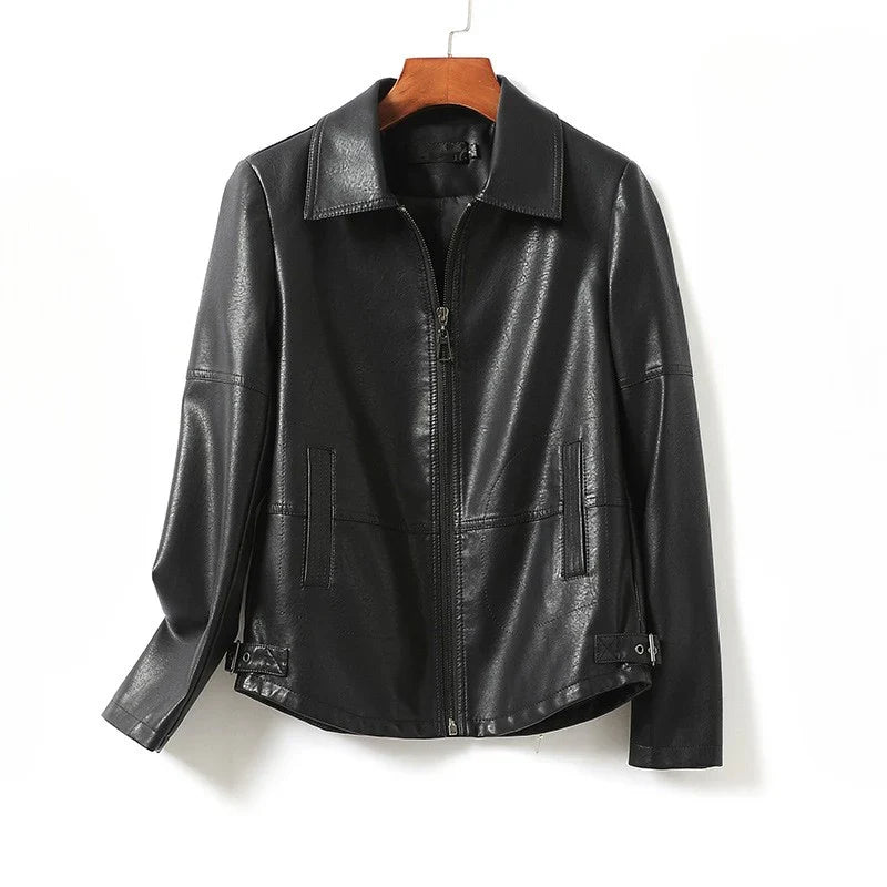 Odalys | Belted Leather Jacket