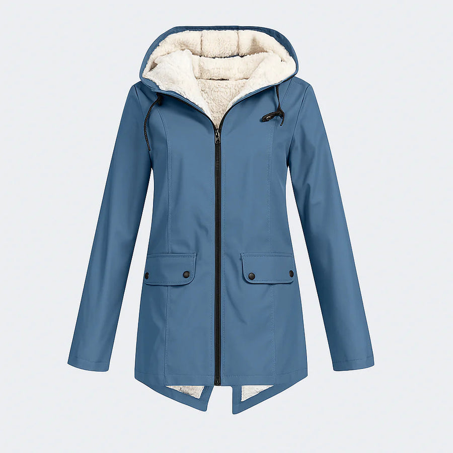 Women's Rain Jacket | Hooded Fleece Lined Waterproof