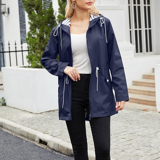 Women's Windbreaker | Hooded Rain Jacket Long Sleeve