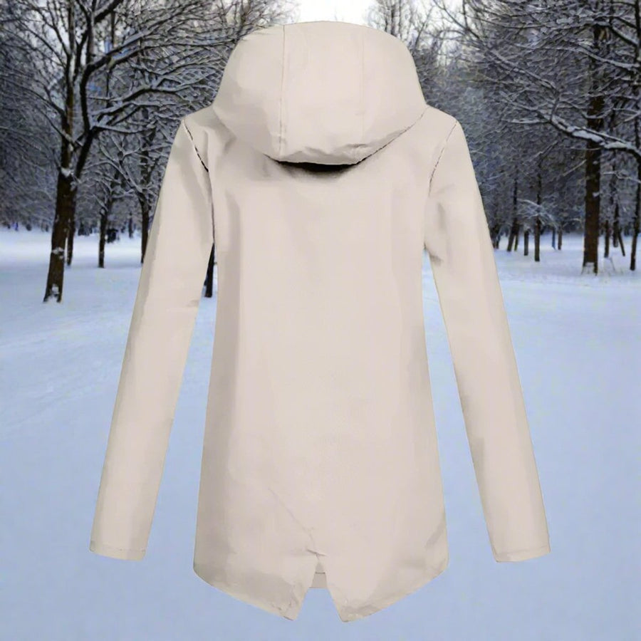 Freya | Women's Waterproof Hooded Rain Jacket Zip-Up Adjustable Cuffs Pockets