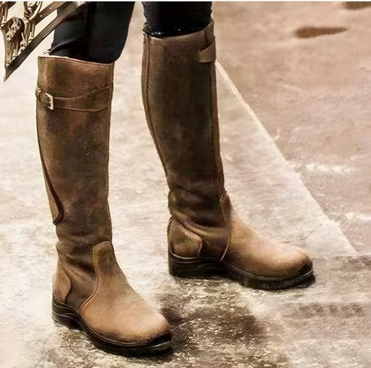 Genevieve | Women's Waterproof Leather Buckle Strap Knee-High Boots