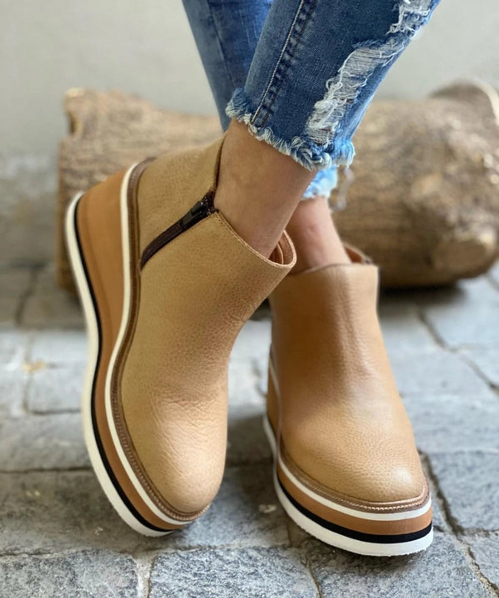 Marlowe | Women's Platform Wedge Side Zip Ankle Boots
